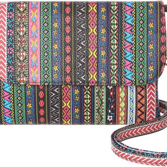 Brand New Small Ethnic Style Faux Leather RFID Purse